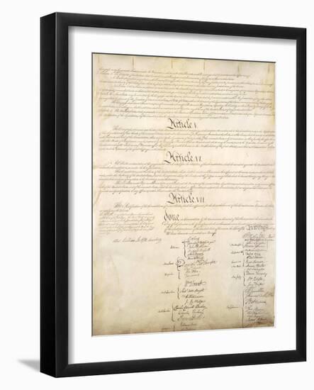 U.S. Constitution Page 4 Plastic Sign-null-Framed Art Print