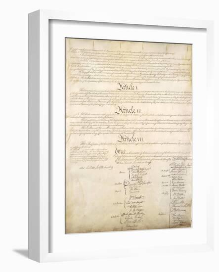 U.S. Constitution Page 4 Plastic Sign-null-Framed Art Print