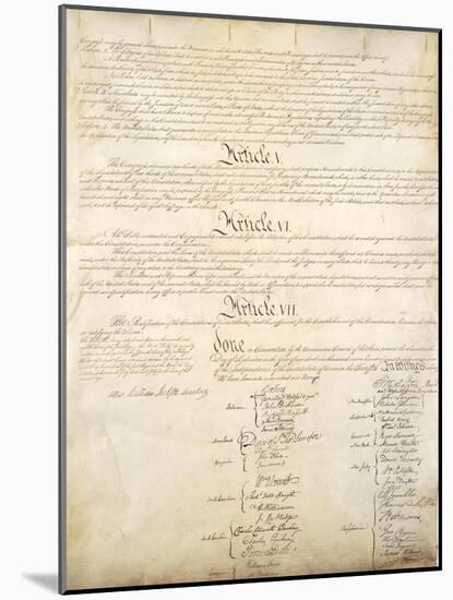 U.S. Constitution Page 4 Plastic Sign-null-Mounted Art Print