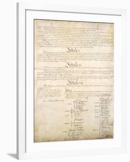 U.S. Constitution Page 4 Plastic Sign-null-Framed Art Print