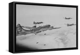 U.S. Far East Air Forces Bomber Command Bomb North Korean Enemy Supply Centers-null-Framed Stretched Canvas
