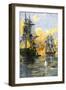 U.S. Fleet of Oliver H. Perry during His Naval Victory over the British on Lake Erie in 1813-null-Framed Giclee Print