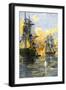 U.S. Fleet of Oliver H. Perry during His Naval Victory over the British on Lake Erie in 1813-null-Framed Giclee Print