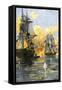 U.S. Fleet of Oliver H. Perry during His Naval Victory over the British on Lake Erie in 1813-null-Framed Stretched Canvas