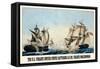 U.S. Frigate United States Capturing H.B.M. Frigate Macedonian-Currier & Ives-Framed Stretched Canvas