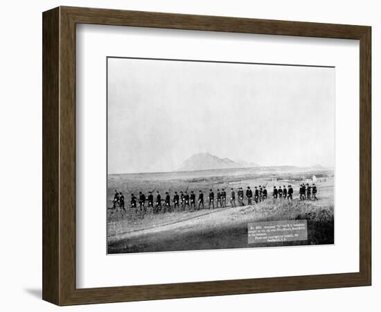 U.S. Infantry Marching Near Fort Meade-null-Framed Photographic Print