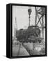 U.S. Locomotives Being Unloaded at Tunis, 1943-null-Framed Stretched Canvas