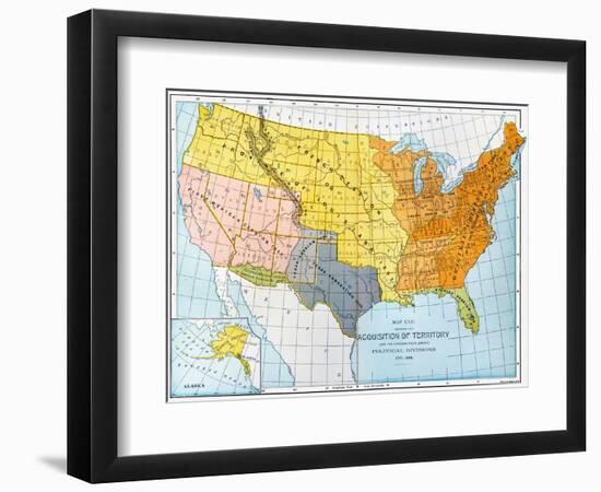 U.S. Map, 1776/1884-null-Framed Giclee Print