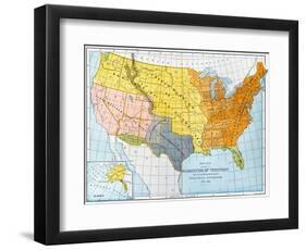 U.S. Map, 1776/1884-null-Framed Giclee Print