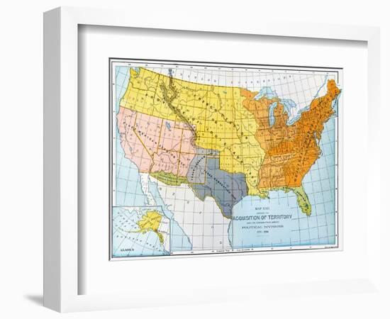 U.S. Map, 1776/1884-null-Framed Giclee Print