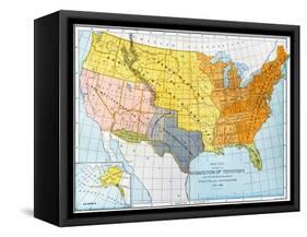 U.S. Map, 1776/1884-null-Framed Stretched Canvas