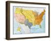 U.S. Map, 1776/1884-null-Framed Giclee Print