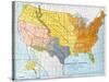 U.S. Map, 1776/1884-null-Stretched Canvas