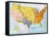 U.S. Map, 1776/1884-null-Framed Stretched Canvas