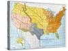 U.S. Map, 1776/1884-null-Stretched Canvas