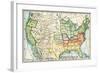 U.S. Map Showing Seceeding States by Date, American Civil War, c.1861-null-Framed Giclee Print