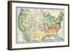 U.S. Map Showing Seceeding States by Date, American Civil War, c.1861-null-Framed Giclee Print