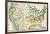 U.S. Map Showing Seceeding States by Date, American Civil War, c.1861-null-Framed Giclee Print