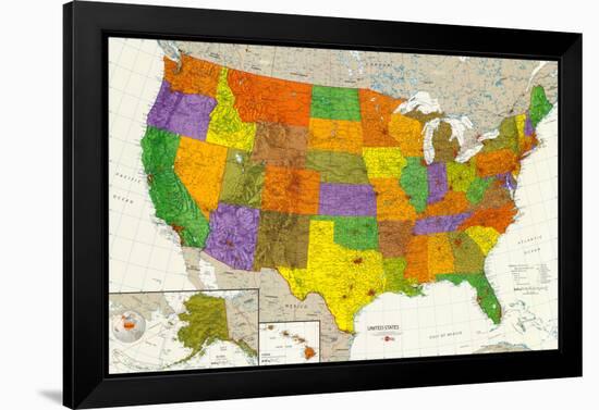 U.S. Map-null-Framed Poster