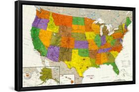 U.S. Map-null-Framed Poster