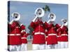 U.S. Marine Corps Drum And Bugle Corps Performing-Stocktrek Images-Stretched Canvas