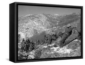 U.S. Marine Infantrymen Engage Chinese Forces at the Chosin Reservoir-null-Framed Stretched Canvas