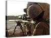 U.S. Marine Looks Through the Scope of His M16A4 Rifle for Enemy Forces-Stocktrek Images-Stretched Canvas