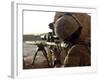 U.S. Marine Looks Through the Scope of His M16A4 Rifle for Enemy Forces-Stocktrek Images-Framed Photographic Print