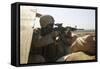 U.S. Marine Mans a Security Post During a Mission in Afghanistan-null-Framed Stretched Canvas