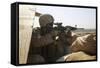 U.S. Marine Mans a Security Post During a Mission in Afghanistan-null-Framed Stretched Canvas