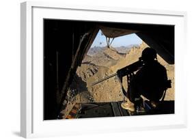 U.S. Marine Provides Aerial Security from a Ch-53E Supe Stallion-null-Framed Photographic Print