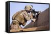 U.S. Marine Provides Security During a Patrol in Afghanistan-null-Framed Stretched Canvas