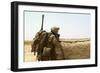 U.S. Marine Takes Cover Behind a Wall During a Patrol in Afghanistan-null-Framed Photographic Print