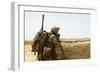 U.S. Marine Takes Cover Behind a Wall During a Patrol in Afghanistan-null-Framed Photographic Print