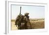 U.S. Marine Takes Cover Behind a Wall During a Patrol in Afghanistan-null-Framed Photographic Print