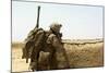 U.S. Marine Takes Cover Behind a Wall During a Patrol in Afghanistan-null-Mounted Photographic Print