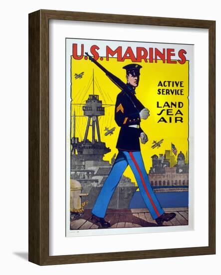 U.S. Marines, 1914-18-null-Framed Giclee Print