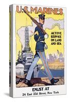 U.S. Marines, Active Service On Land And Sea-Sidney H^ Reisenberg-Stretched Canvas