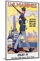 U.S. Marines, Active Service On Land And Sea-Sidney H^ Reisenberg-Mounted Art Print