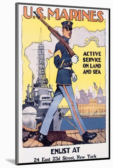 U.S. Marines, Active Service On Land And Sea-Sidney H^ Reisenberg-Mounted Art Print