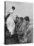 U.S. Marines and a Chaplain Celebrate Catholic Communion During the Battle of Iwo Jima-null-Stretched Canvas