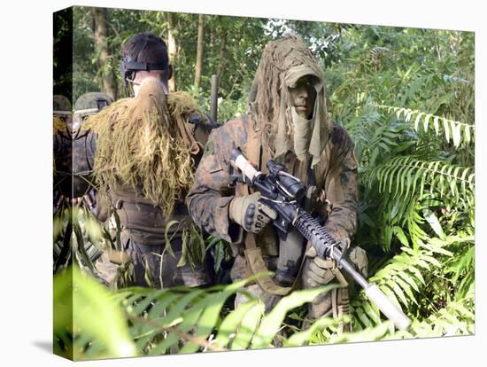 U.S. Marines and the Royal Malaysian Army Conduct an Amphibious Raid Exercise-null-Stretched Canvas