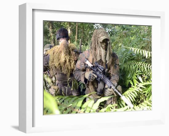 U.S. Marines and the Royal Malaysian Army Conduct an Amphibious Raid Exercise-null-Framed Photographic Print