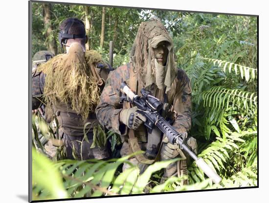 U.S. Marines and the Royal Malaysian Army Conduct an Amphibious Raid Exercise-null-Mounted Photographic Print