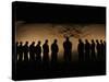 U.S. Marines Bowing Their Heads in Silence in Honor of Fallen Comrades-Stocktrek Images-Stretched Canvas