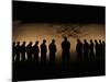 U.S. Marines Bowing Their Heads in Silence in Honor of Fallen Comrades-Stocktrek Images-Mounted Photographic Print