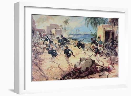 U.S. Marines Capture the Barbary Pirate Fortress at Derna, Tripoli, 27th April 1805-C.h. Waterhouse-Framed Giclee Print