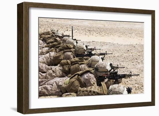 U.S. Marines Conduct a Battlesight Zero their Rifles in Al Galail, Qatar-null-Framed Photographic Print