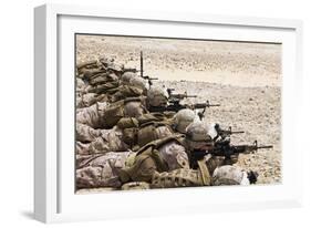 U.S. Marines Conduct a Battlesight Zero their Rifles in Al Galail, Qatar-null-Framed Photographic Print