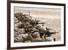 U.S. Marines Conduct a Battlesight Zero their Rifles in Al Galail, Qatar-null-Framed Photographic Print